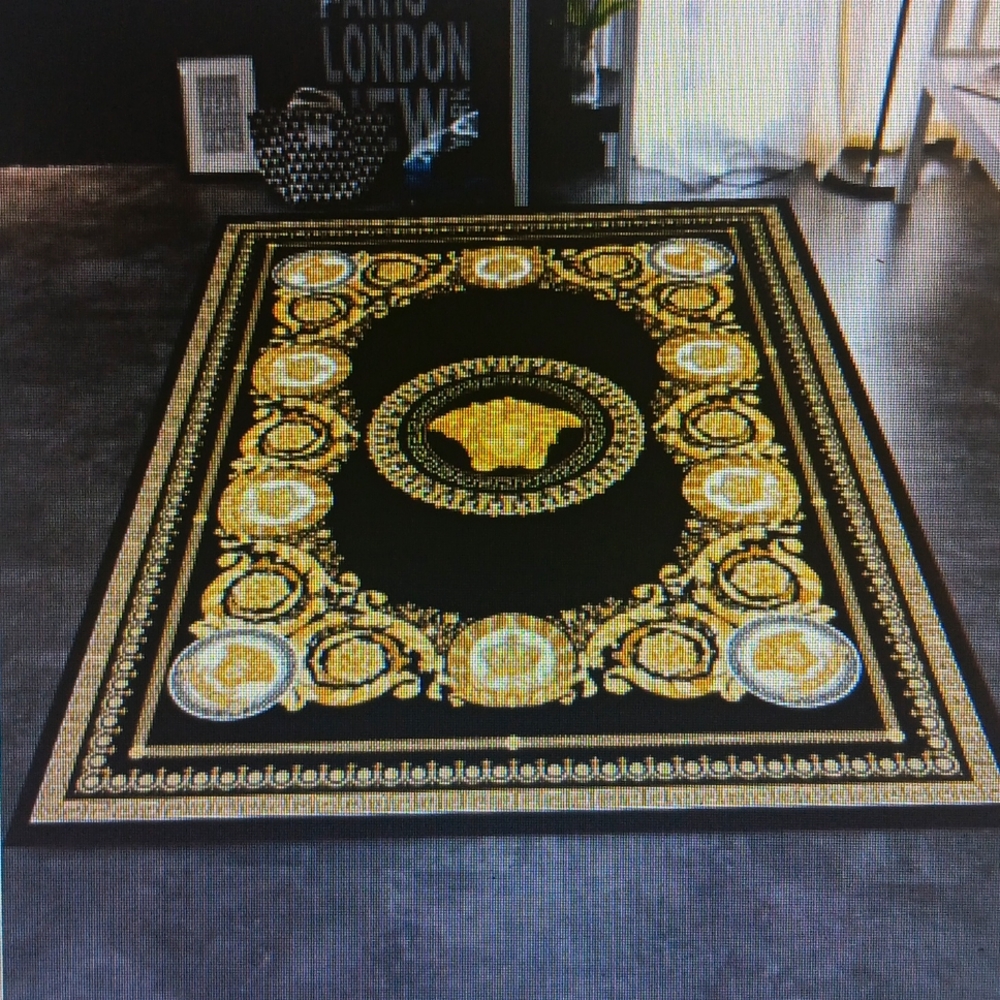 Versace inspired Medusa living room rug